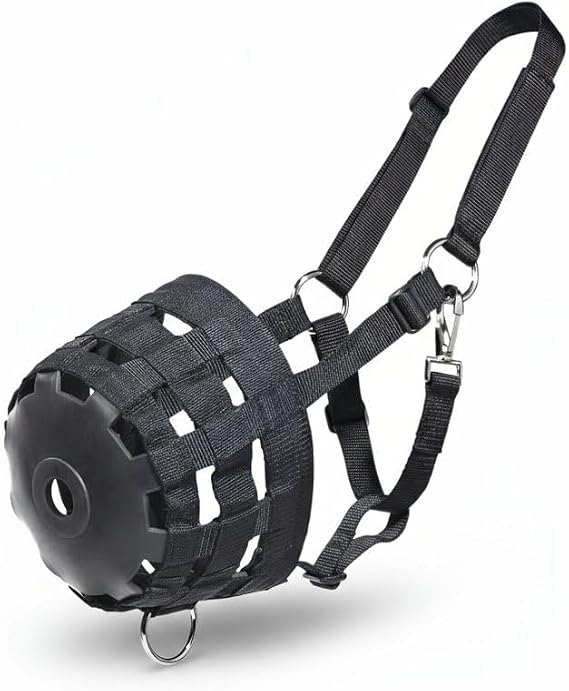 Medium Horse Grazing Muzzle - Adjustable Nylon Grazing Muzzle with Halter