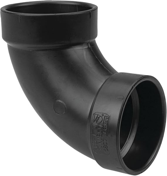 NIBCO Fig No U5807, 1-1/2 in. ABS DWV 90 Degree Elbow Hub, Solvent Weld