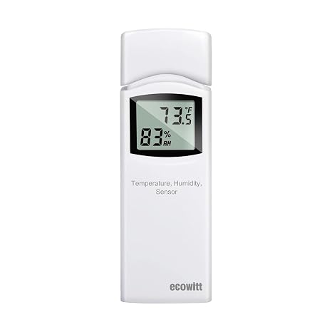 Ecowitt WN32WH32 Wireless Outdoor Temperature and Humidity Sensor, Thermometer and Hygrometer Gauge with LCD Display, Default Degree Fahrenheit, Remote App Monitoring