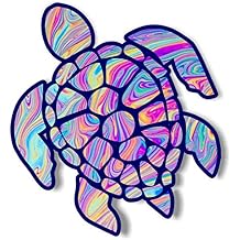 Turtle Tie Dye Vinyl Bumper Sticker Decal 5"