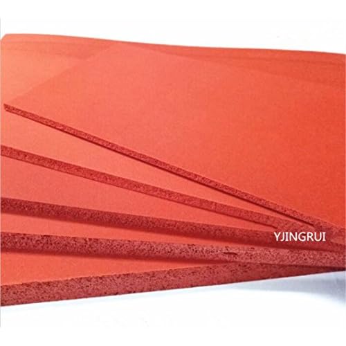 500X500X5mm Silicone Sponge Sheet, 500mm Width, 5mm Thickness, Closed Cell Foam Silikon Sheet, RED Color