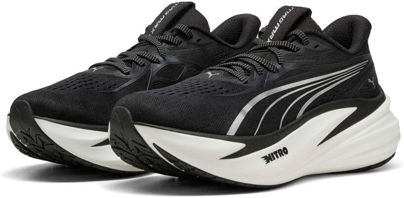 PUMA Men's Magmax Nitro 2 Running Shoes, Black/White, 12