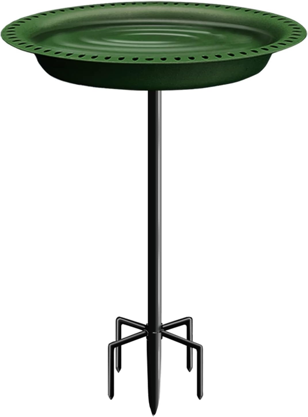 Garbuildman Birdbath with Premium 5-Prong Metal Stake, Freeze-resistant Detachable Decorative Water Bowl, Freestanding Bird Feeder for Wild Birds, for outdoor Garden, Lawn & Patio(Green)