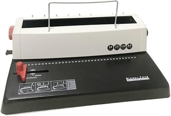 Binding Machine, T318 Wire Punch & Bind Machine 34 Loops 3:1 Double Loop Wire Binding Machine 120sheets Binding Hand Binding Machine