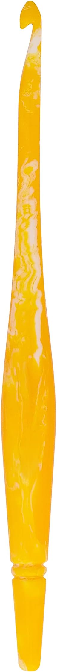 Ommi Ergonomic Handle Crochet Hooks | Handcrafted 7 Crochet Hook | Knitting Needle, Craft Yarn Weave | Best Gift! (Yellow, 4 mm)