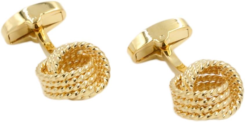 Gold Cuff Links | Gold Knot Cufflinks for Men | Golden Link Cufflinks | Premium Cuff Links | Husband Present