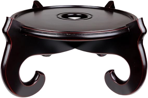 oriental furnishings Black Chinese Fish Bowl Planter Stand (9.5)
