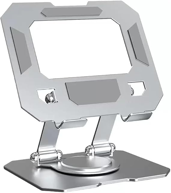 ROBEVE Tablet Standı 360 Derece Dönebilen Tablet Stand Katlanabilir Metal Tablet Tutucu Standı Tablet ve Telefon Tutucu Stant Tablet Tutucu Metal (Metalik Gri)