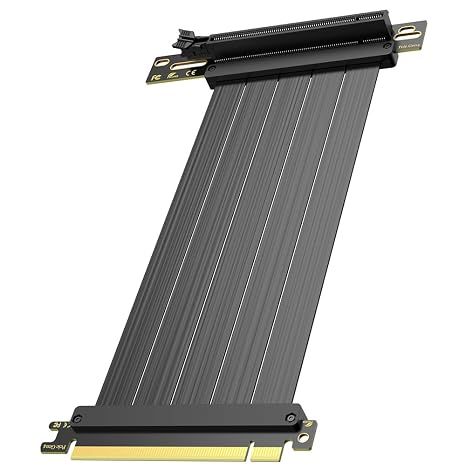 JEYI PCI-E 4.0 Riser Cable,High Speed Flexible Vertical GPU Mount Cable PCIe 4.0 x16 for AMD Radeon RX7000/RX6000 Series and GeForce RTX 40/30 Series 200mm/20cm/0.65ftPCIEX16(G5) Link Model: GEN4