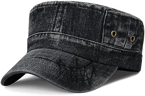 Mens Flat Top Military Adjustable Outdoor Sports Hat Army Classic Baseball Cap