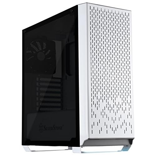 SilverStone Technology Metal ATX Computer Tower Case with Tempered-Glass Side Panel and Ample Air Flow in White SST-PM02W-G