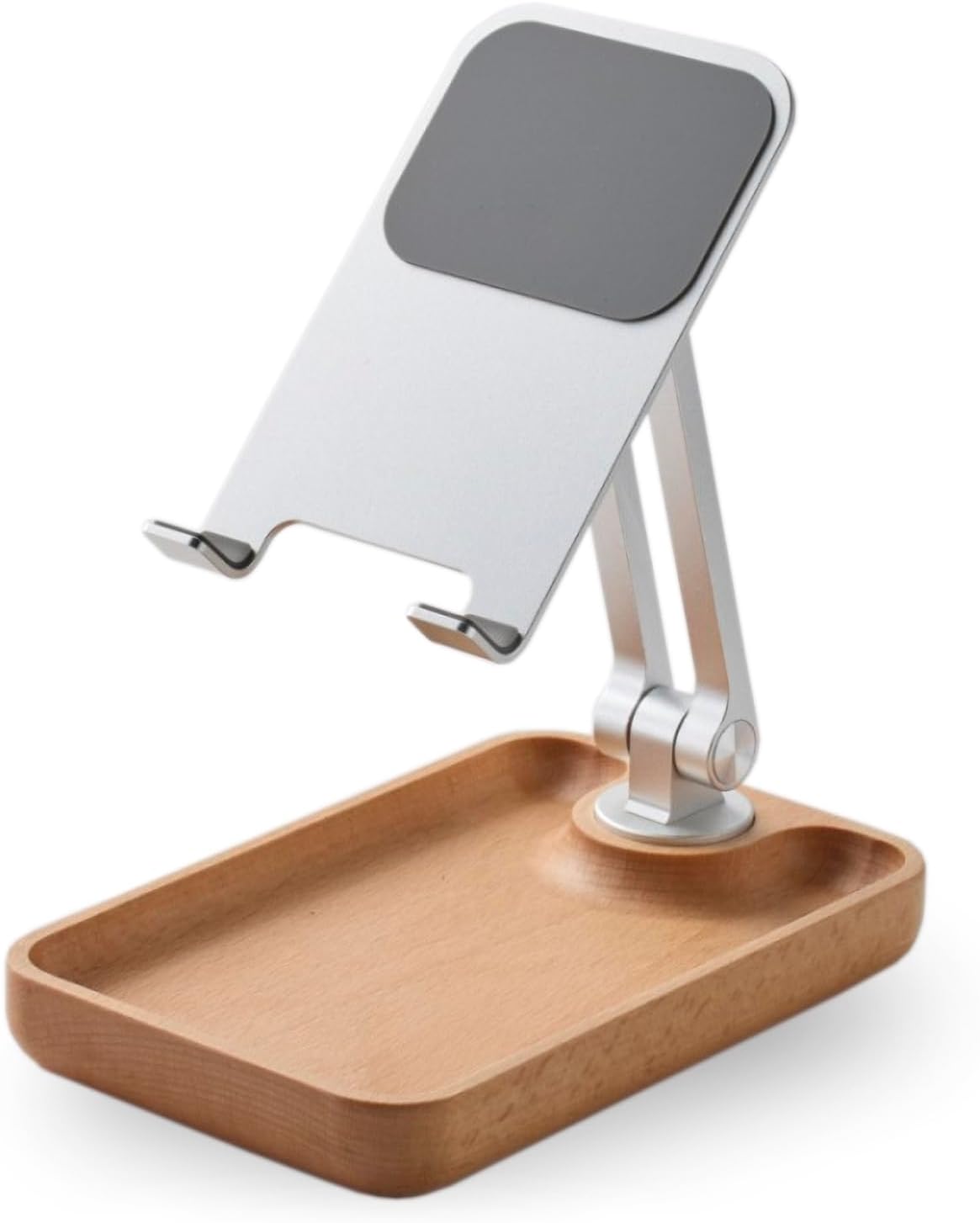 Coverzone Professional Tok Aluminum Stand Wood Based Business Model A Grade Material Rotary Tablet Smartphone Stand Desktop Stand Foldable Mobile Phone Phone Holder A.Brown TM01