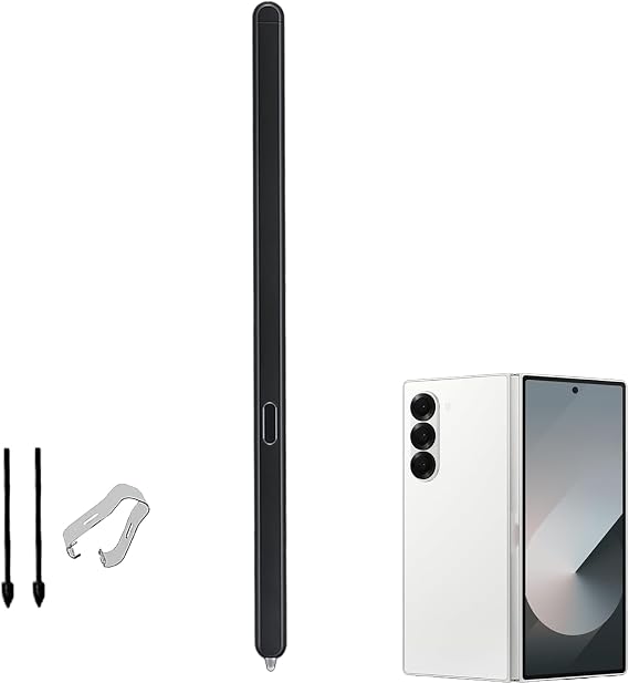 Galaxy Z Fold 6 S Pen Fold Edition Replacement for Samsung Galaxy Z Fold 6 S Pen, Galaxy Z Fold 6 Slim SPen Fold Edition for Samsung Galaxy Z Fold 6 Stylus Pen +2Tips/Nibs (Black)