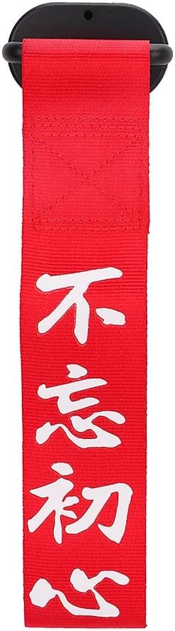 Universal Racing Tow Strap with Hooks, Heavy Duty Front Rear Bumper Rope, Red Blue JDM Sports Style