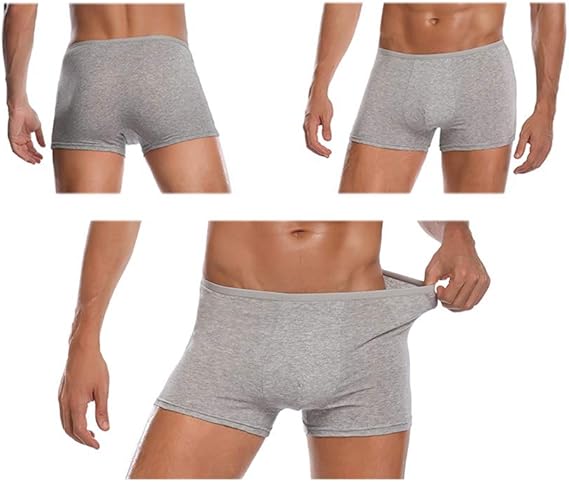 STARLY Mens Disposable 100% Cotton Underwear Travel Boxers Briefs Portable Shorts White/Grey Color 5pcs