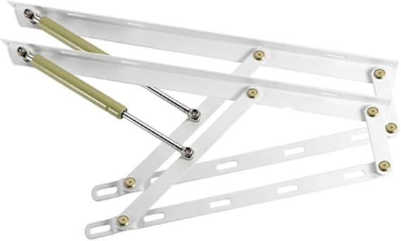 Heavy Duty Bed Lift Mechanism, Up Storage Frame Hinge Set,1.9-4.9FT Hydraulic Lifter,30-90kg Load Capacity Foldable Spring Design(White,87cm/34.5inch)