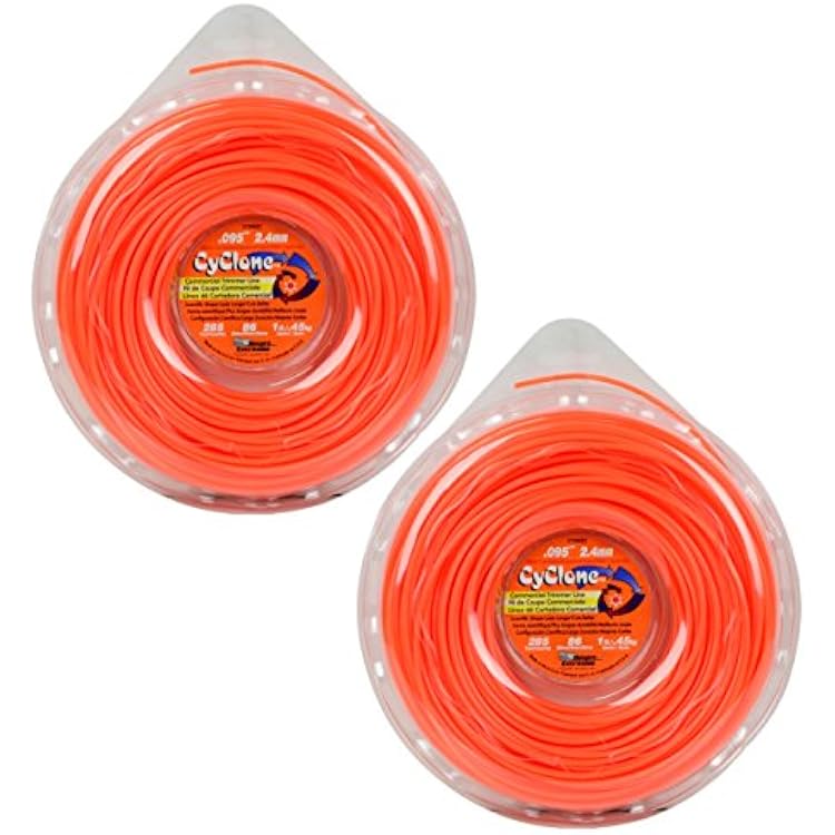 Cyclone Desert Extrusion CY095D1 .095 x285 Commercial Trimmer Line Orange 2-Pack