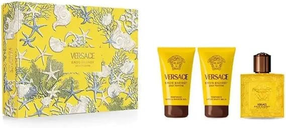 Versace Eros Energy by Versace for Men - 3 Pc Gift Set 1.7oz -EDP Spray, Bath and Shower Gel,After Shave Balm