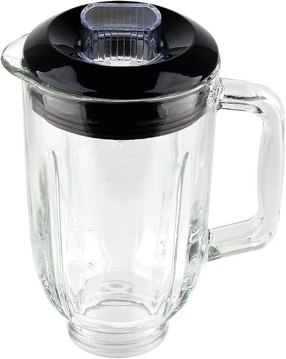 Replacement Parts 5-Cups Glass jar with lid,Compatible with BLACK&DECKER 10-Speed Blender BL2010BPA/BL2010BP/ BL2020S/ BL-2020/ BL2010BG