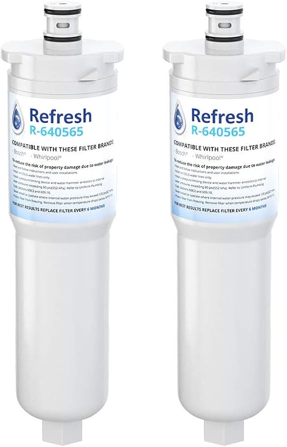 Refresh Refrigerator Water Filter Replacement for Bosch 640565, 2-Pack
