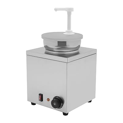 Electric Warmer Sauce Dispenser, 1.06Gal Cheese Dispenser 30-110C Adjustable Temperature, 150w Stainless Steel Commercial Condiment Pump Station for Nacho Cheese Sauce, Hot Fudge, Ketchup
