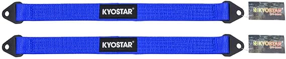 KYOSTAR 25 Inch Limit Strap, Premium Quad Wrap Limit Strap Car Hauler Axle Straps Rated for 10,000 Lb (Blue, 2 Pack)
