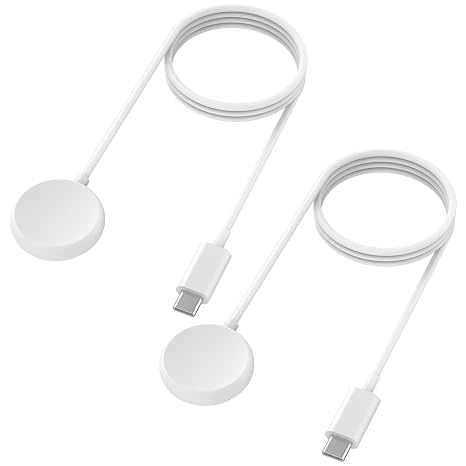 Vancle 2 PACK Charger Cable for Google Pixel Watch 1 Charger, 50cm Replacement USB C Charging Cradle Dock Stand Cable for Google Pixel Watch 2022 white