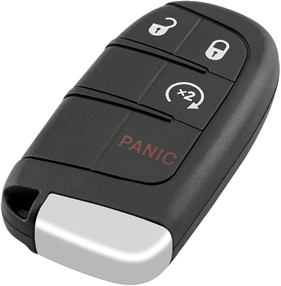 Key Fob Cover Shell Case Replacement 4 Buttons Key Fob Remote Control Shell Case - Compatible for Jeep Renegade Compass 2015-2018 2020 for Fiat 500 500x - Replace Part M3N-40821302