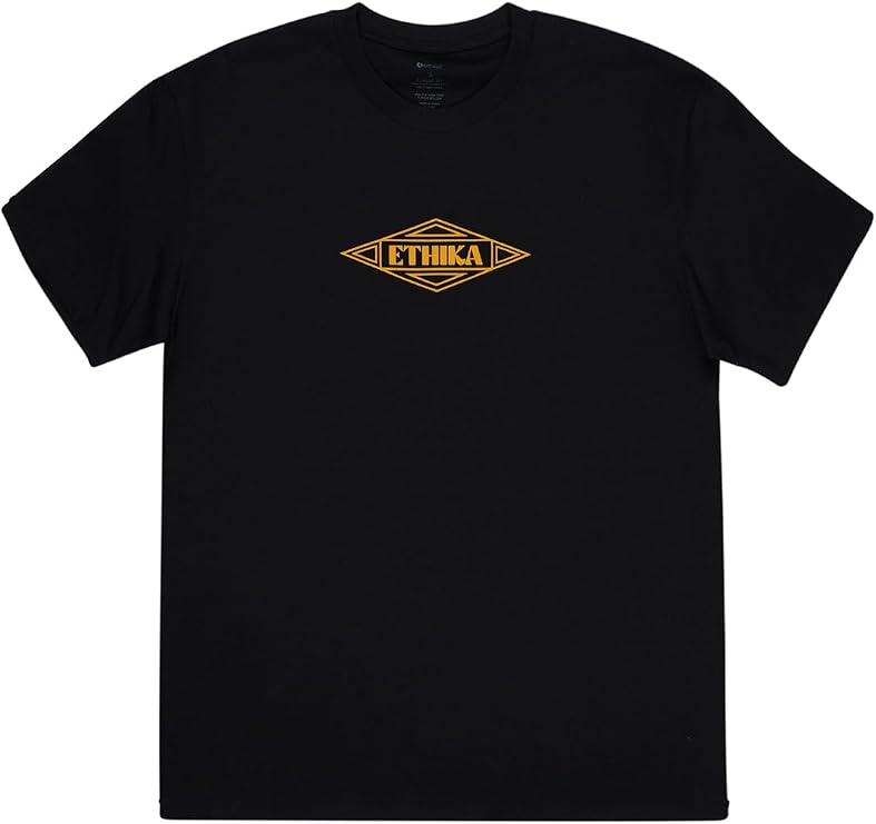 Ethika Boys Graphic Tee, 100% Cotton, Classic Fit - Dimante Crest | 100% Cotton boys graphic tee with Classic Fit, Ribbed Crew Neck, and Taped Neck Seam