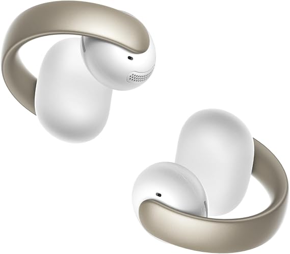 soundcore AeroClip by Anker, Open-Ear Earbuds, Clip-On Headphones, Adaptive Comfort, AI-Powered Clear Calls with 4 Mics, Secure Fit, 12 mm Drivers for Powerful Bass, Hi-Res Audio, Open-Ring Design