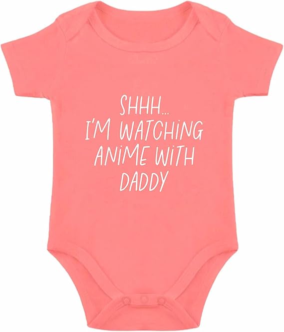 Shh I'm Watching Anime with Daddy Baby Bodysuit Funny Baby Bodysuit Unisex