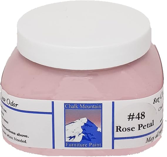 Quality Chalk Furniture Paint. Zero VOC and Low Odor. 54 Beachy and Earthy Colors. (8oz #48 Rose Petal)