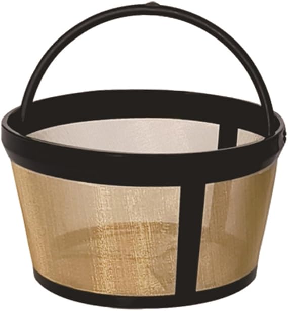 Practical Golden Tone Coffee Filter Sturdy Coffee Filter Coffee Strainer for 4/6/8/12 Cup Basket Styles Coffee Maker