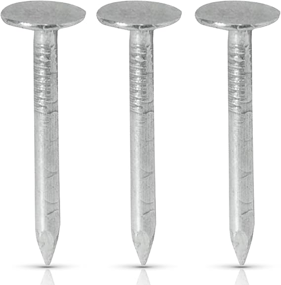 (250 Pack) 1-1/4-Inch Galvanized Roofing Nails Professional Grade - Used to fasten roofing felt, asphalt singles & insulation board (250)