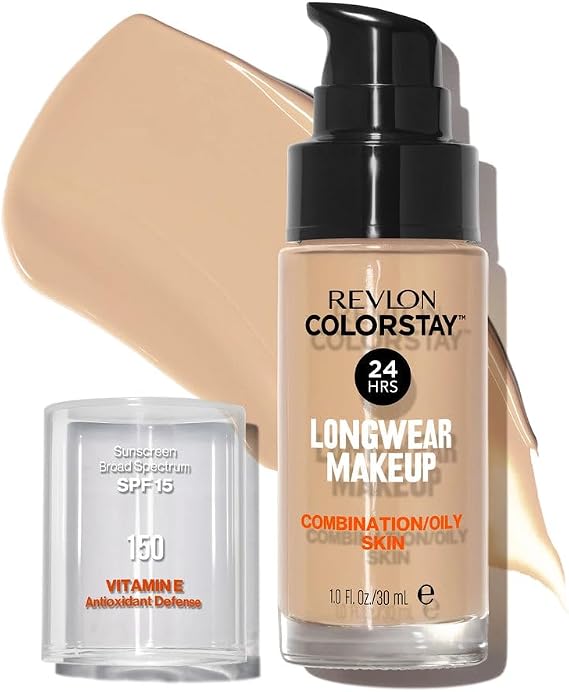 Revlon Colorstay Liquid Foundation Makeup for Combination/Oily Skin SPF15 Medium to Full Coverage (30ml) Matte Finish, Buff (150) Unisex