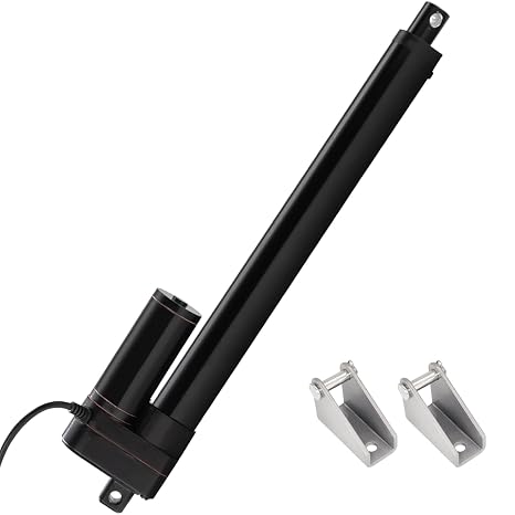 JQDML 300mm 12" Stroke Linear Actuator 12V Heavy Duty 3000N IP65 Waterproof