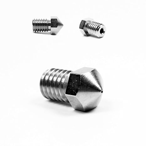 Microswiss Plated Wear Resistant Nozzle RepRap - M6 Thread 3mm (.4mm, Brass Plated)