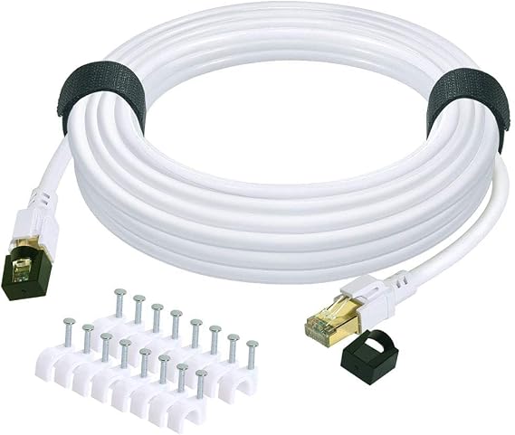Cat 8 Ethernet Cable 6 ft Internet Network LAN Patch Cable Cord High Speed 2000Mhz 40Gbps RJ45 Cables for Gaming, Xbox, PS5, PS4, Modem, Router, Outdoor Compatible for Cat7/Cat6a/Cat5e Network