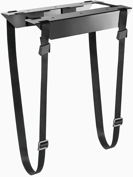 Desky Strap-On CPU Mount Under-Desk Adjustable PC Holder with Steel Bracket & Foam Padding Supports CPUs up to 22 lbs, Fits Towers up to 15.7" - Black