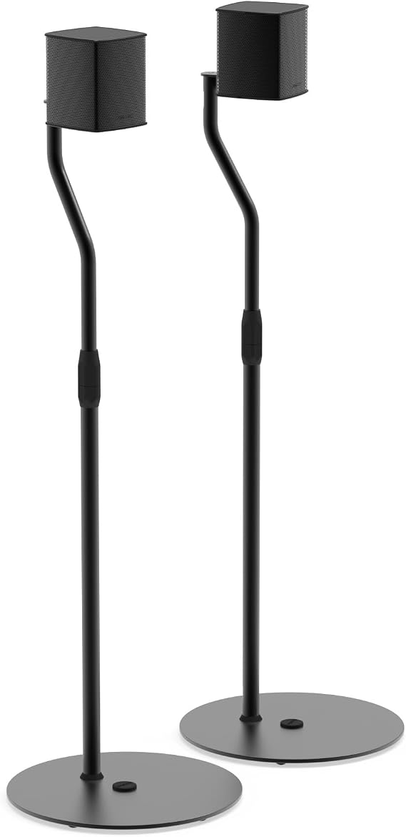 Kanto SLH Universal Height Adjustable Speaker Stands for Satellites up to 9 lbs (4 kg) | Pair | Black
