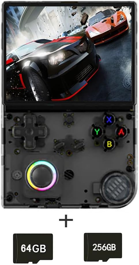 ANBERNIC RG40XXV Portable Game Console, Linux System, 4.0 Inch, Retro Game Console, WIFI/Bluetooth 4.2, Japanese Compatible, RGB Joystick, 3200mAh, 256GB, Black