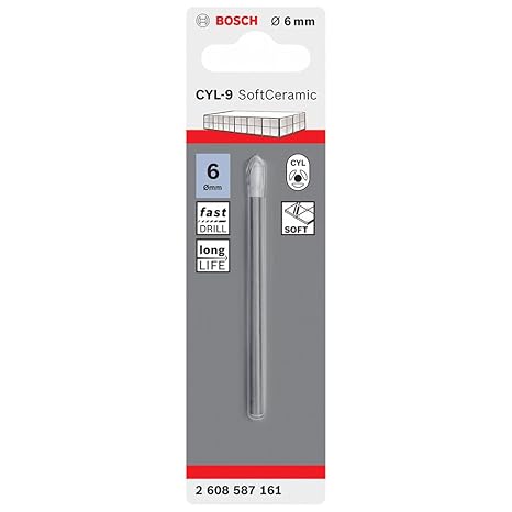 Bosch Professional Accessories Drill and Crusher Drilling Bits, Stone and Concrete, Grey, 6 mm, 1 Piece