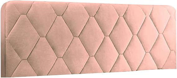 Cushion Headboard Cover, Velvet Bed Headboard Slipcover Protector Stretch Solid Color Padded Dustproof Cover Quilted Bed Head Covers for Twin Queen Full California King Size Beds 75inch Camel