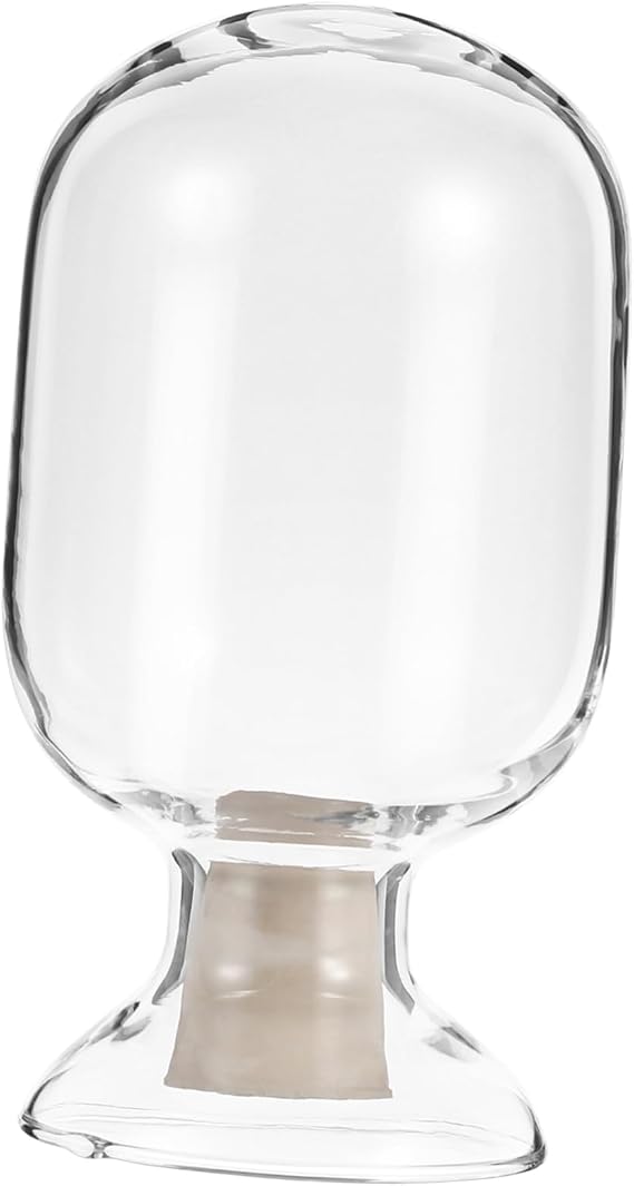 Transparent Round Glass Sample Bottle Clear Laboratory Display Glassware Storage Container for Science Study and Experiment Observation