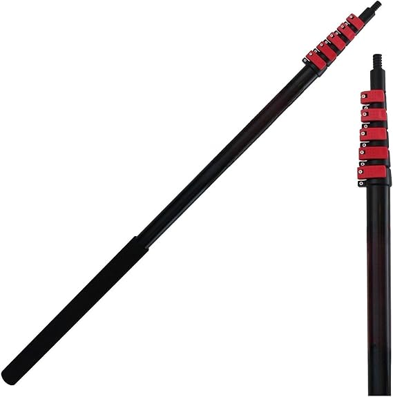 24/30/36/40 Ft Heavy Duty High Reach Extension Window Cleaning Pole Telescopic Extendable Paint Roller Handle Garden/Picking(30ft(9.0m))
