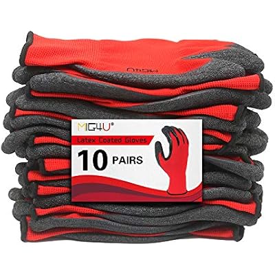 MIG4U Crinkle Latex Work Gloves - Enhanced Grip for Gardening, Warehouse Package Handling
