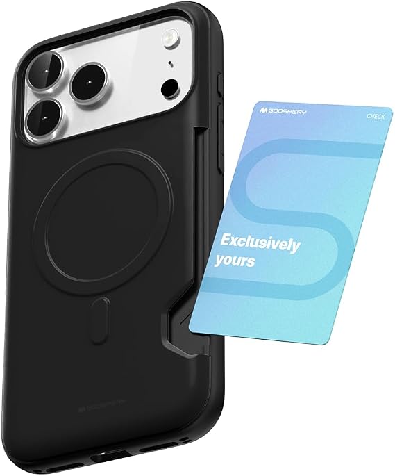GOOSPERY for iPhone 18 Pro Max Case/iPhone 17 Pro Max Wallet Case [MagSafe Compatible] Card Holder Case, Mag Bumper, Durable Dual Layer Protective Cover - Black