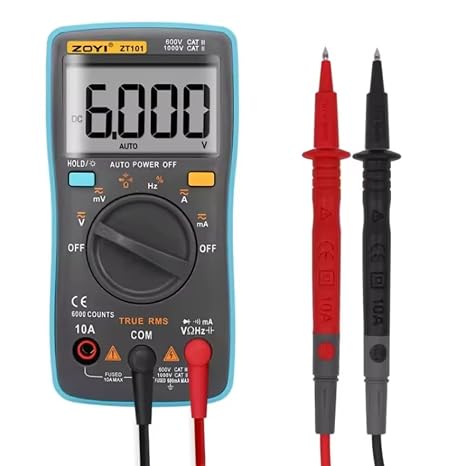 ZT101 Digital Multimeter Backlight AC/DC Voltmeter Ammeter Handheld Meter 6000 Counts Voltage Current Resistance Capacitance Tester Diode Frequency Auto Range