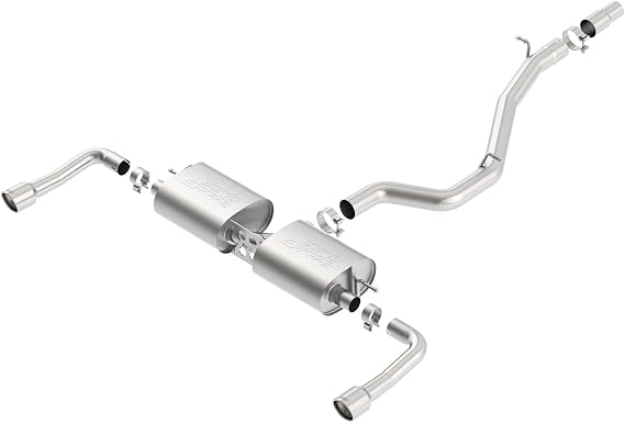 BORLA 140682 Cat-Back Performance Exhaust System for 2014-2020 Audi Quattro 4 Cyl. T-304 Stainless Steel S-Type Sound Dual Split Rear Exit 3.5" Round Polished T-304 Stainless Steel Tips Om Each Side