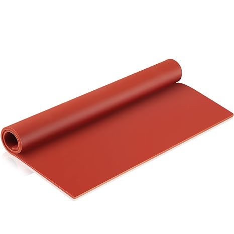 Fabbay Silicone Rubber Sheet, Flexible High Temp Gasket Material, 12" x 12", 1/8" Thick, Red, for Crafts, Pads (1 Pc)